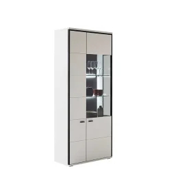 Wohnen Vitrinen<Weiße Stauraumvitrine in modernem Design - Loazin