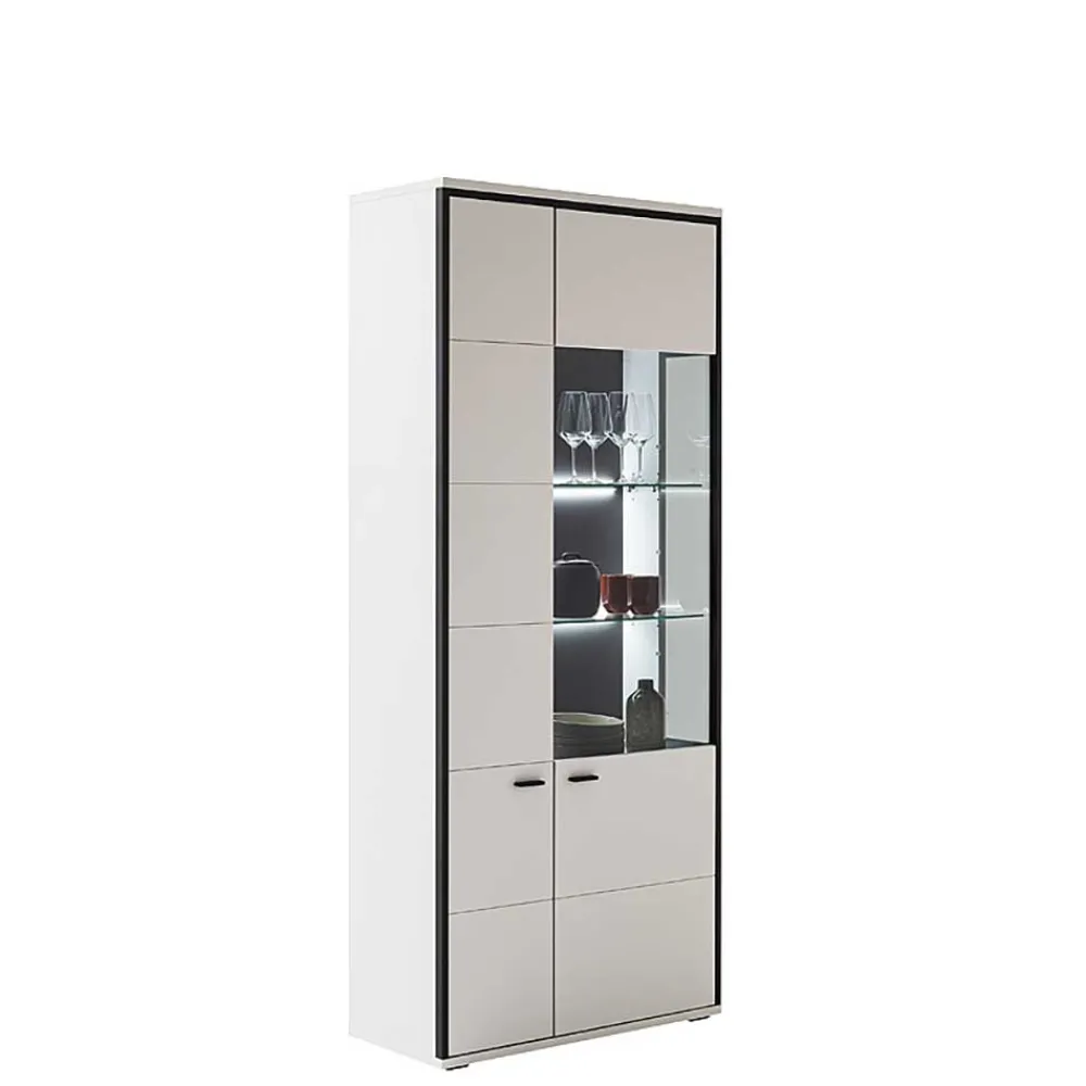 Wohnen Vitrinen<Weiße Stauraumvitrine in modernem Design - Loazin