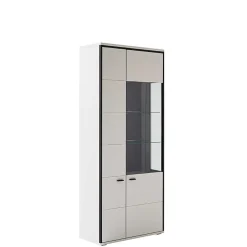 Wohnen Vitrinen<Weiße Stauraumvitrine in modernem Design - Loazin