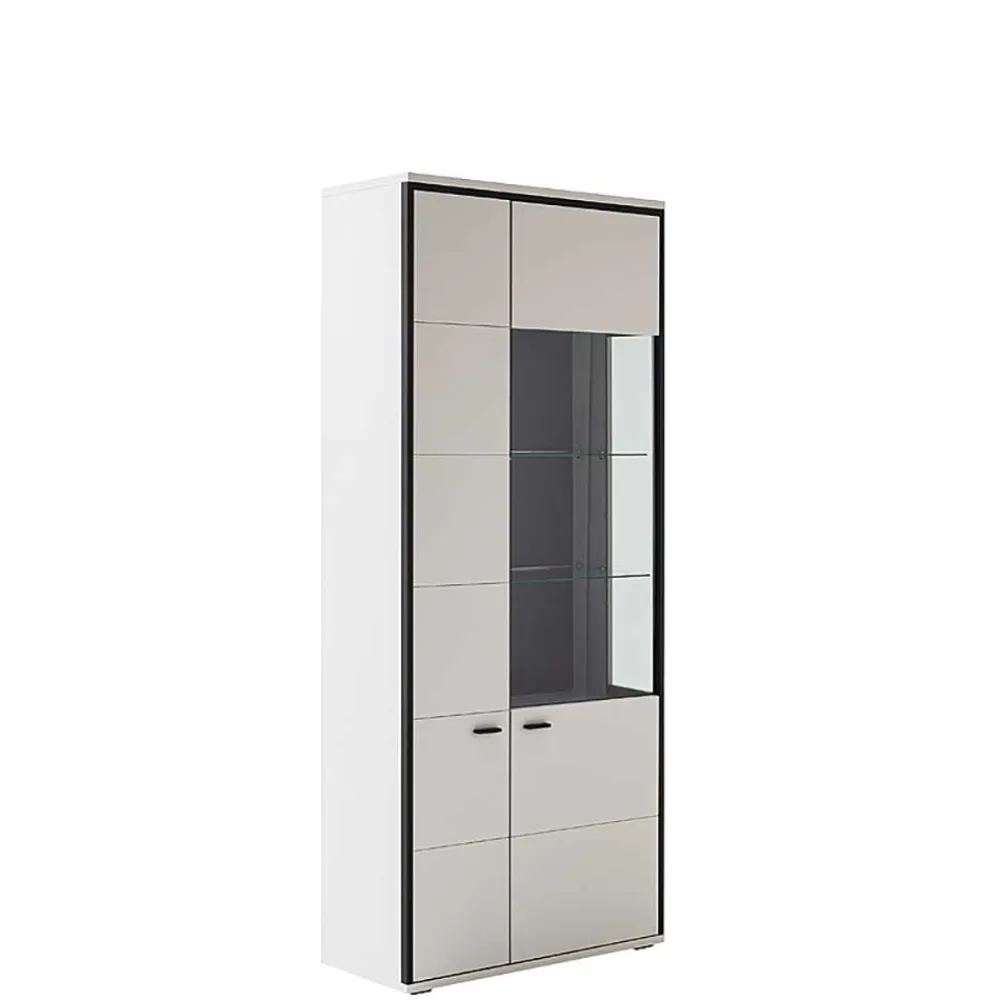 Wohnen Vitrinen<Weiße Stauraumvitrine in modernem Design - Loazin