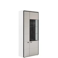 Wohnen Vitrinen<Weiße Stauraumvitrine in modernem Design - Loazin