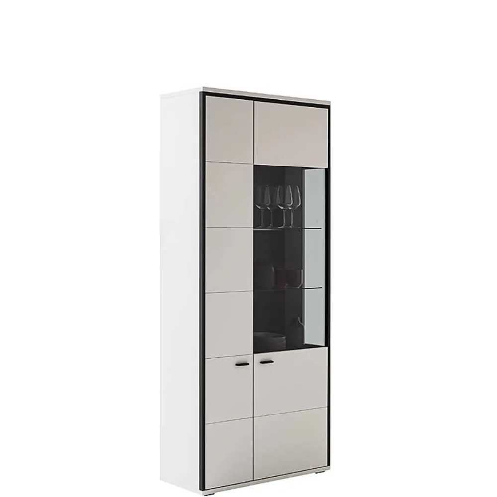 Wohnen Vitrinen<Weiße Stauraumvitrine in modernem Design - Loazin