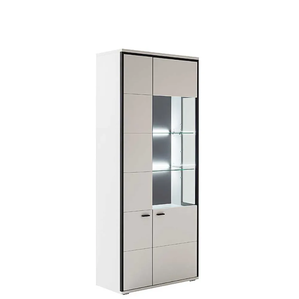 Wohnen Vitrinen<Weiße Stauraumvitrine in modernem Design - Loazin