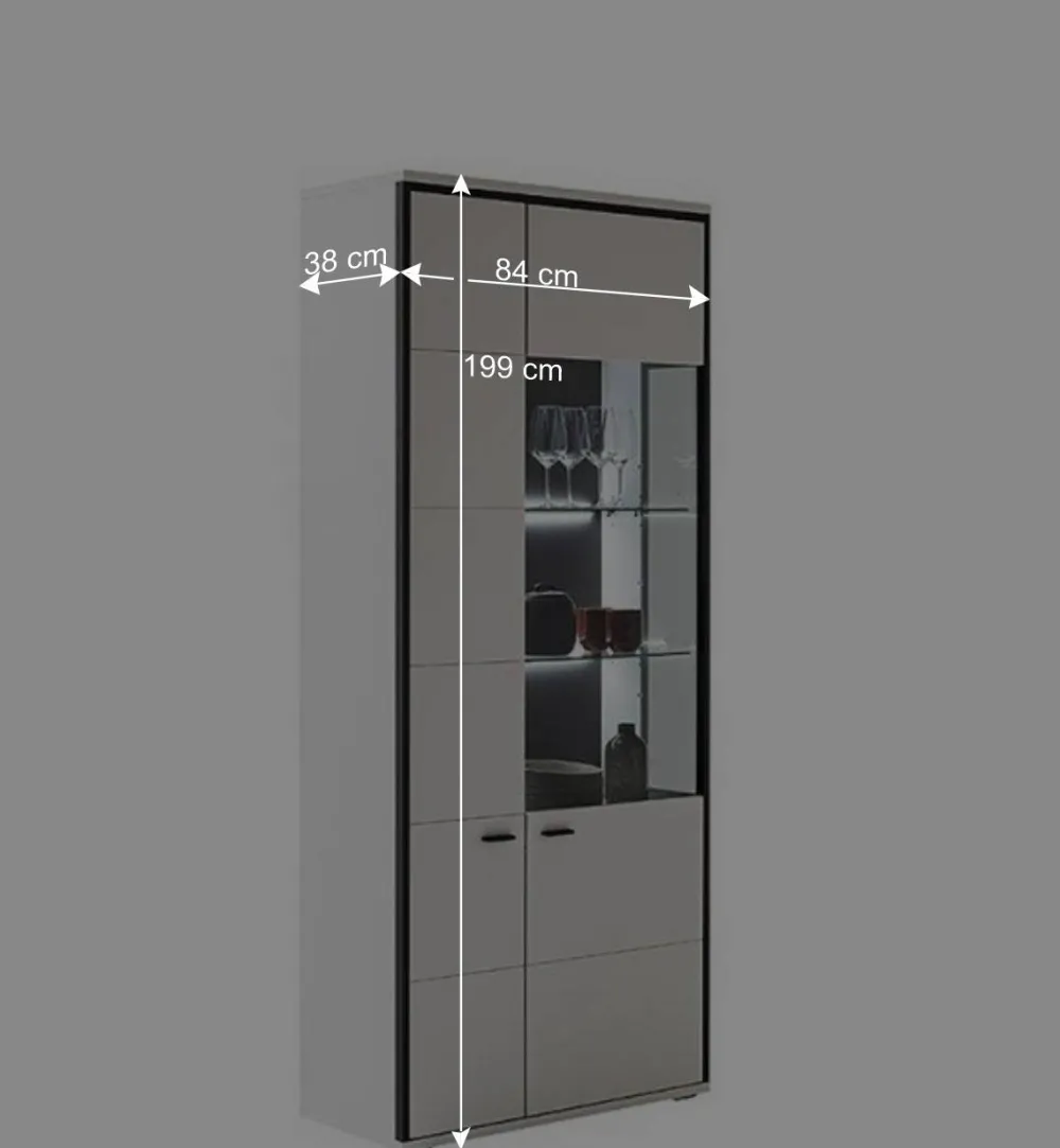 Wohnen Vitrinen<Weiße Stauraumvitrine in modernem Design - Loazin
