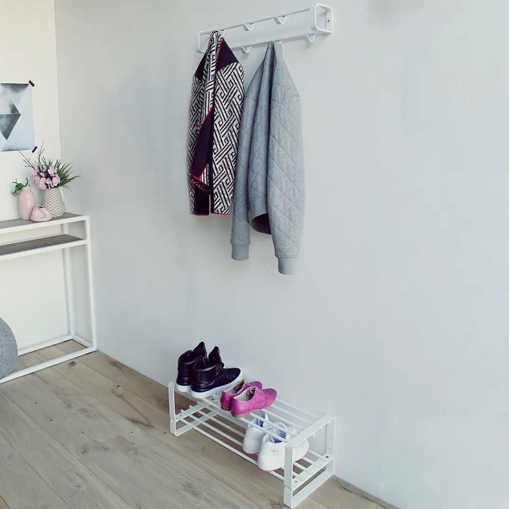 Wohnen Garderoben<Weiße Wandgarderobe & Schuhbank - Torosma I (zweiteilig)