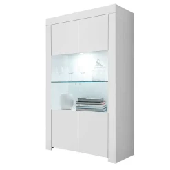 Wohnen Vitrinen<Weiße Wohnzimmer Vitrine mit zwei Türen - Mikes