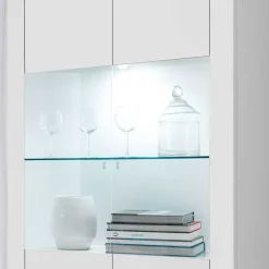Wohnen Vitrinen<Weiße Wohnzimmer Vitrine mit zwei Türen - Mikes