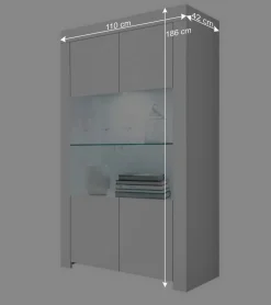 Wohnen Vitrinen<Weiße Wohnzimmer Vitrine mit zwei Türen - Mikes