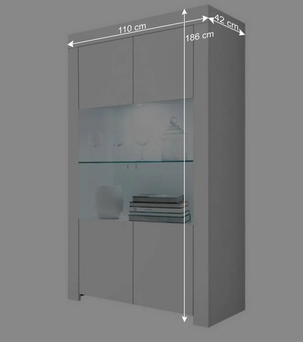Wohnen Vitrinen<Weiße Wohnzimmer Vitrine mit zwei Türen - Mikes