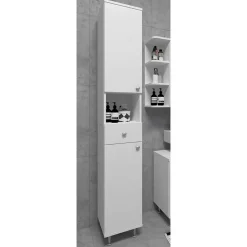 Wohnen Schränke<Weißer Badezimmer Hochschrank 30x185x31 cm - Huanga