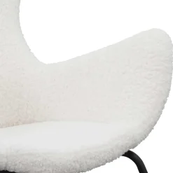 Wohnen Sessel<Weißer Design Ohrensessel mit Plüschbezug - Nicrobar