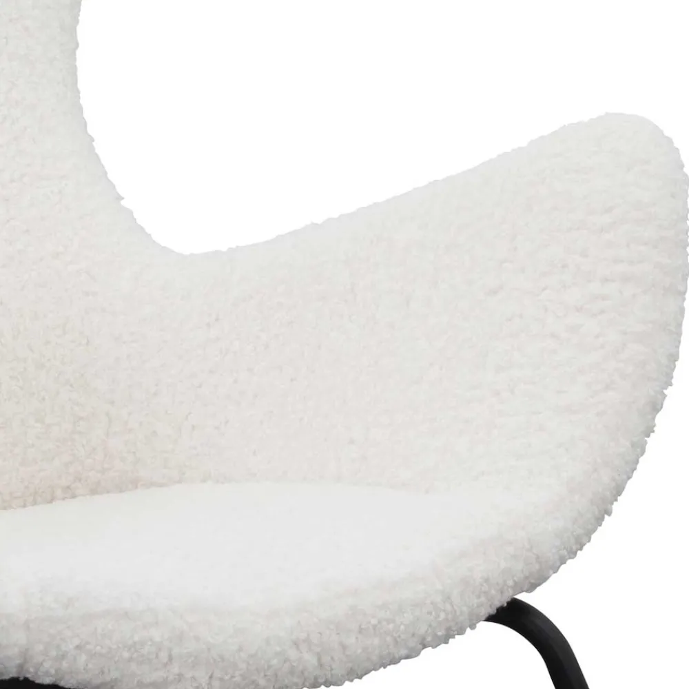 Wohnen Sessel<Weißer Design Ohrensessel mit Plüschbezug - Nicrobar