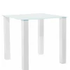Wohnen Tische<Weißer Hochglanz Tisch mit Glasplatte - Richard