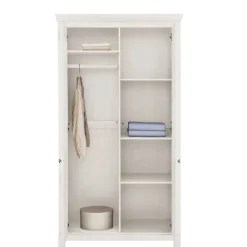 Wohnen Kleiderschränke<Weißer Kleiderschrank aus Kiefer Massivholz - Filippo