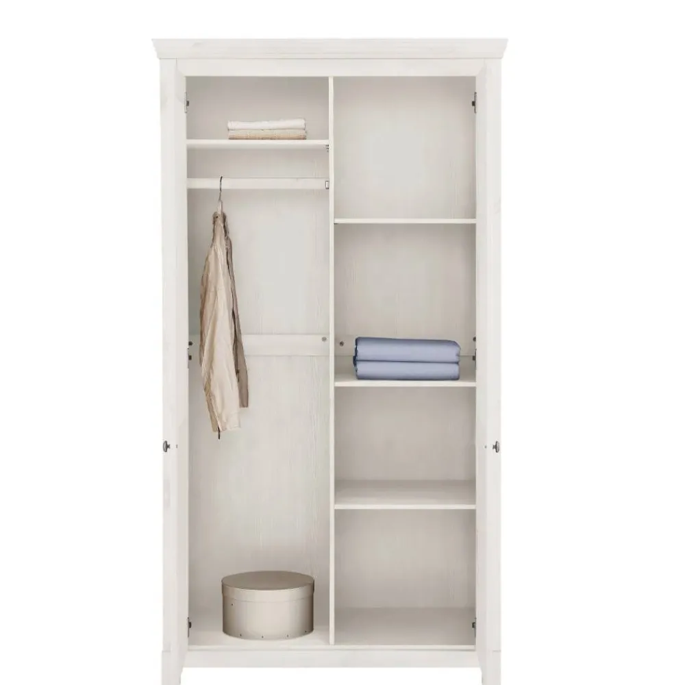 Wohnen Kleiderschränke<Weißer Kleiderschrank aus Kiefer Massivholz - Filippo