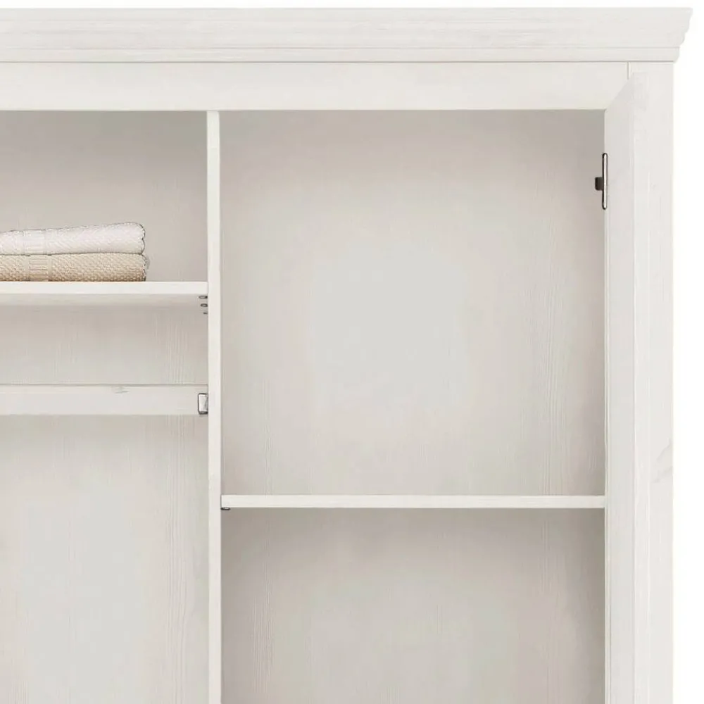 Wohnen Kleiderschränke<Weißer Kleiderschrank aus Kiefer Massivholz - Filippo