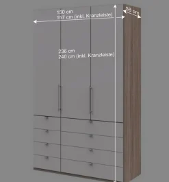 Wohnen Kleiderschränke|Schränke<Weißer Kleiderschrank Made in Germany - Vaclyn