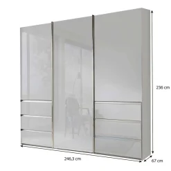 Wohnen Kleiderschränke<Weißer Kleiderschrank mit Schwebetüren - Brasatura