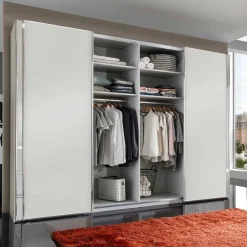 Wohnen Kleiderschränke<Weißer Kleiderschrank mit vier Schwebetüren - Bescaro