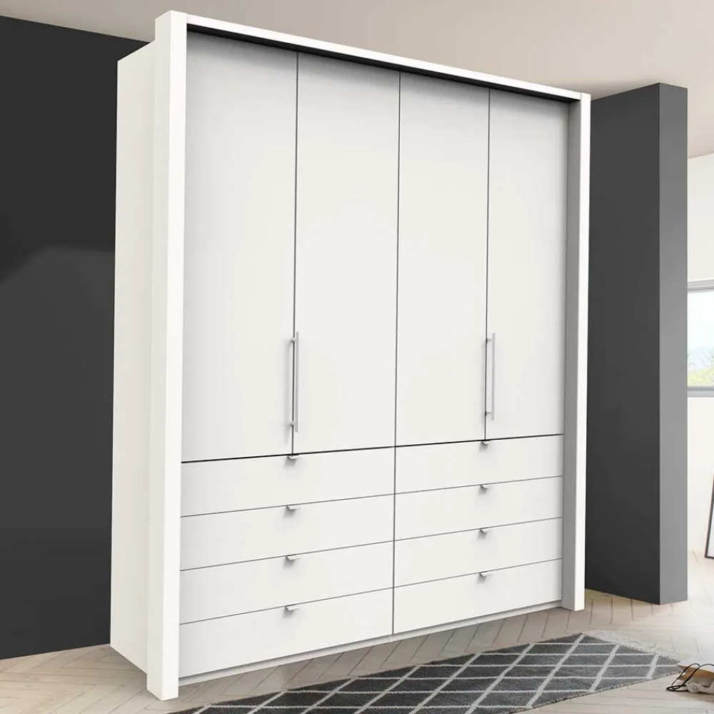 Wohnen Kleiderschränke<Weißer Kombi-Kleiderschrank mit acht Schubladen - Donpiave