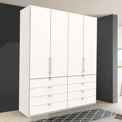 Wohnen Kleiderschränke<Weißer Kombi-Kleiderschrank mit acht Schubladen - Donpiave