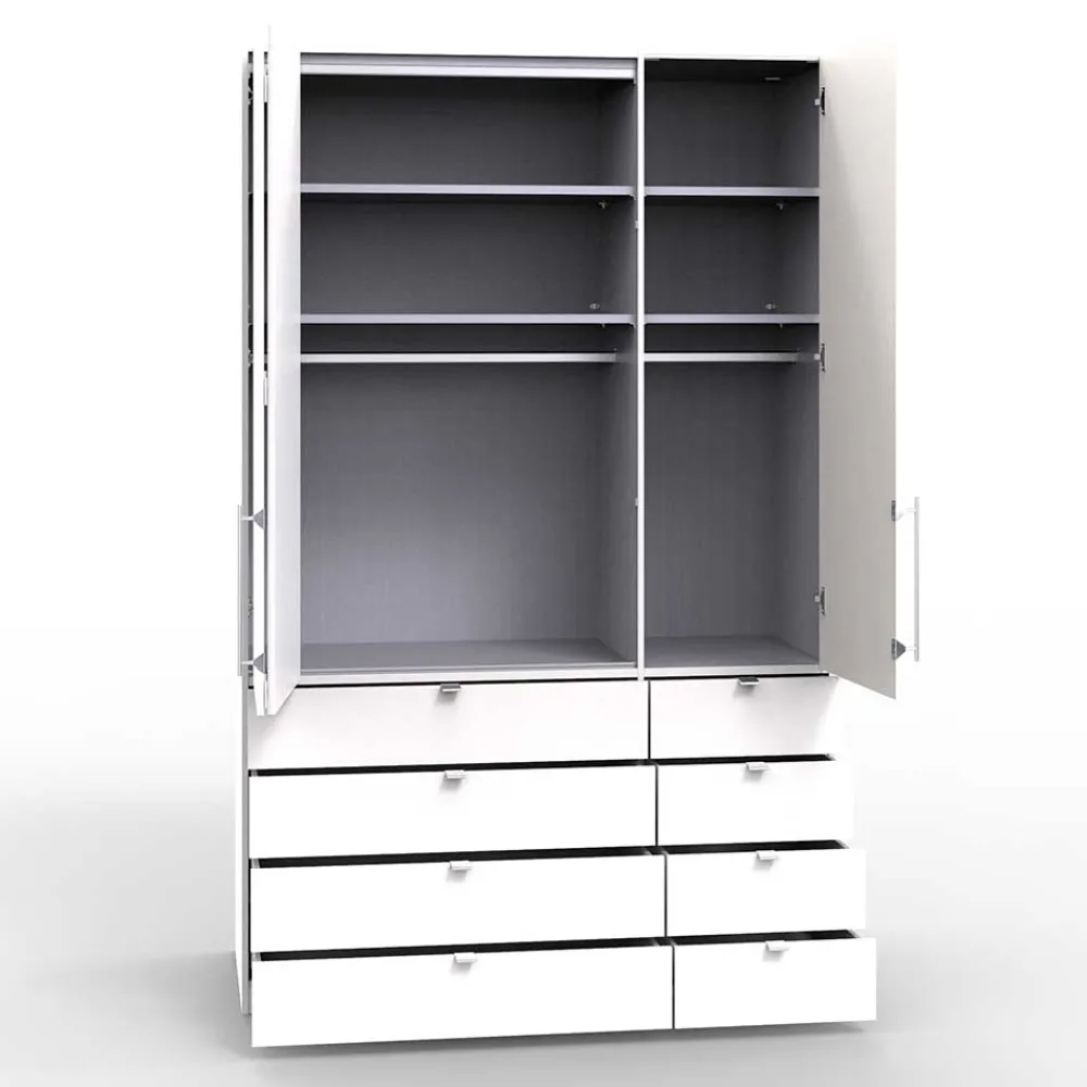 Wohnen Kleiderschränke|Schränke<Weißer Kombi-Kleiderschrank mit Gleittür - Donpiave