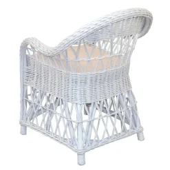 Wohnen Sessel<Weißer Korbsessel aus Rattan Geflecht - Kuraico