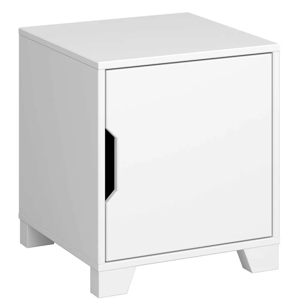 Wohnen Kommoden<Weißer Nachtschrank im Skandi Design - Naidlas