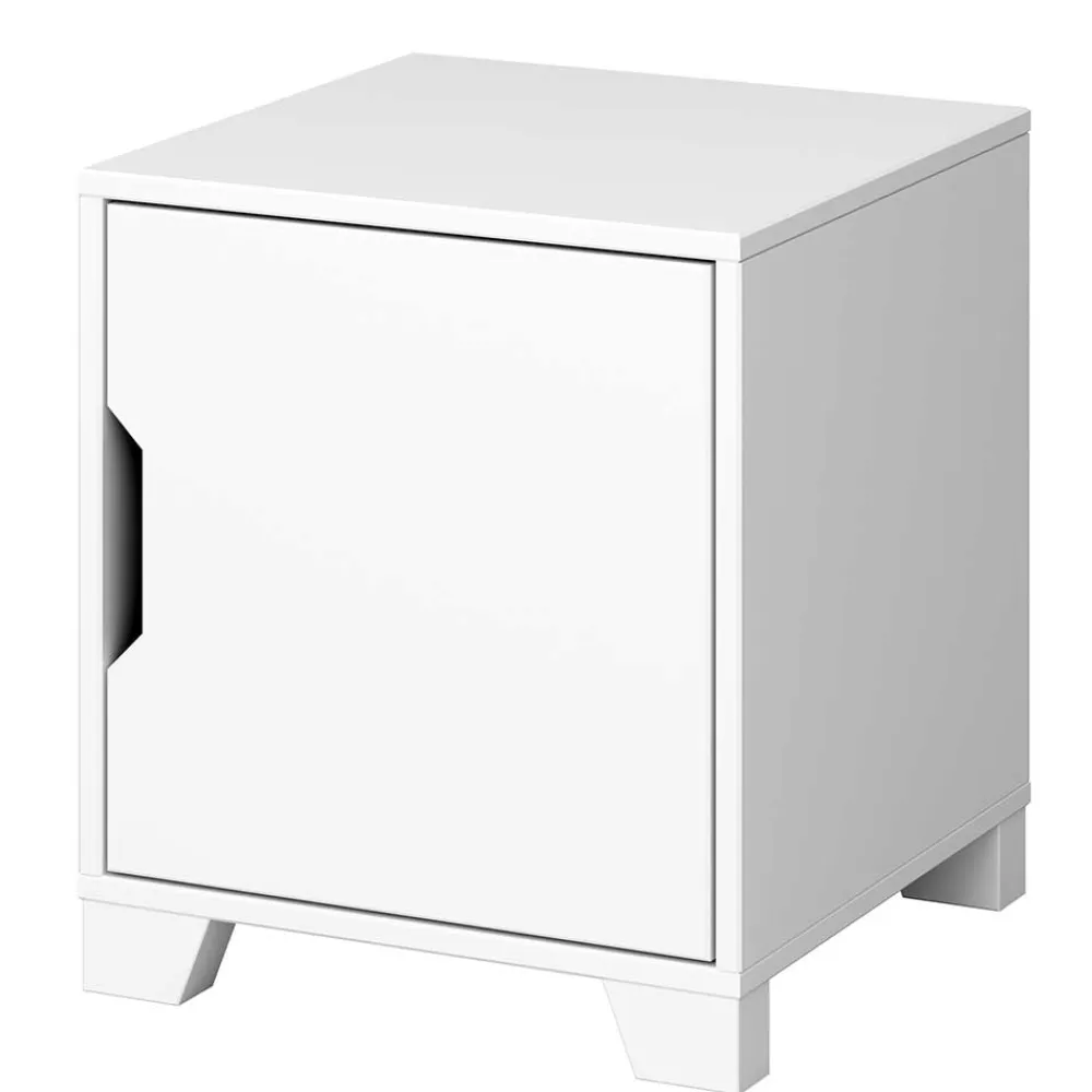 Wohnen Kommoden<Weißer Nachtschrank im Skandi Design - Naidlas