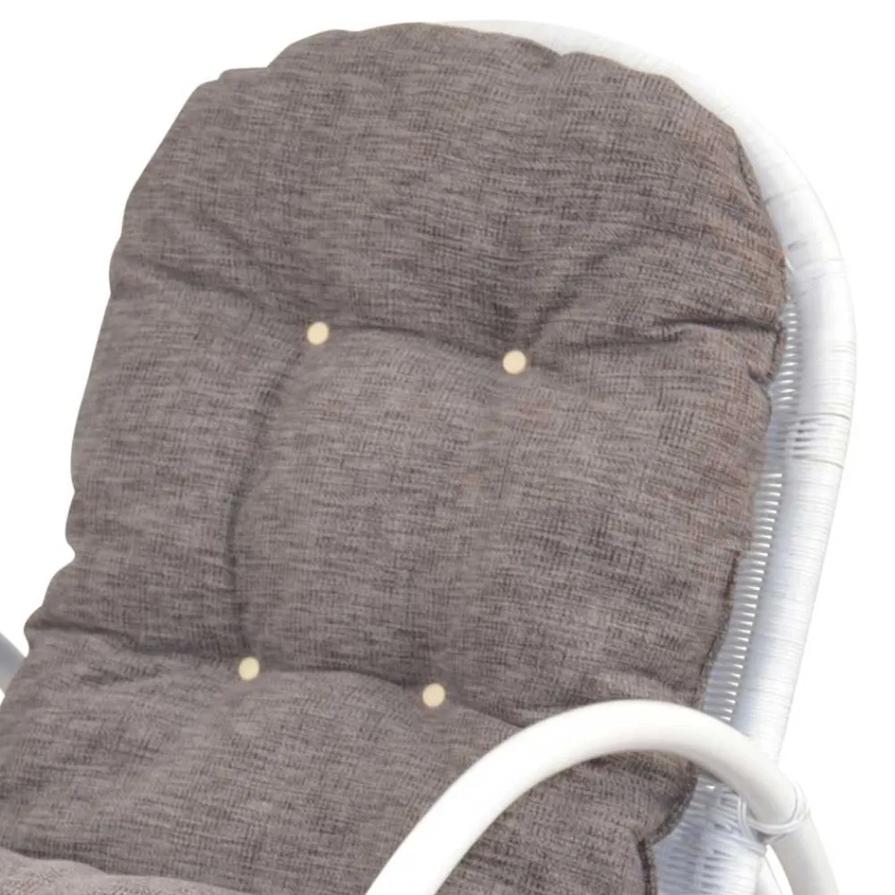 Wohnen Sessel|Stühle<Weißer Schaukelstuhl aus Rattangeflecht - Vilatata