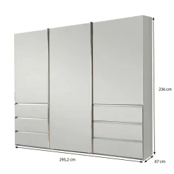 Wohnen Kleiderschränke|Schränke<Weißer Schiebetürenschrank 3-türig - Fachet