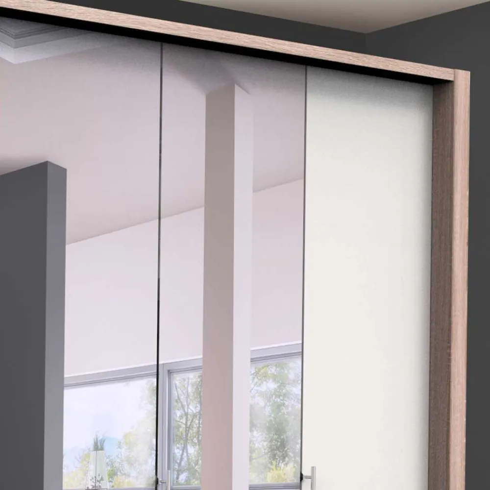 Wohnen Kleiderschränke|Schränke<Weißer Schlafzimmer-Schrank mit Spiegeln - Vaclyn