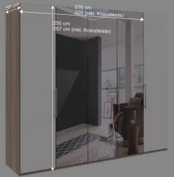 Wohnen Kleiderschränke|Schränke<Weißer Schlafzimmer-Schrank mit Spiegeln - Vaclyn