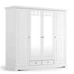 Wohnen Kleiderschränke|Schränke<Weißer Schlafzimmerschrank im Landhausstil - Indico