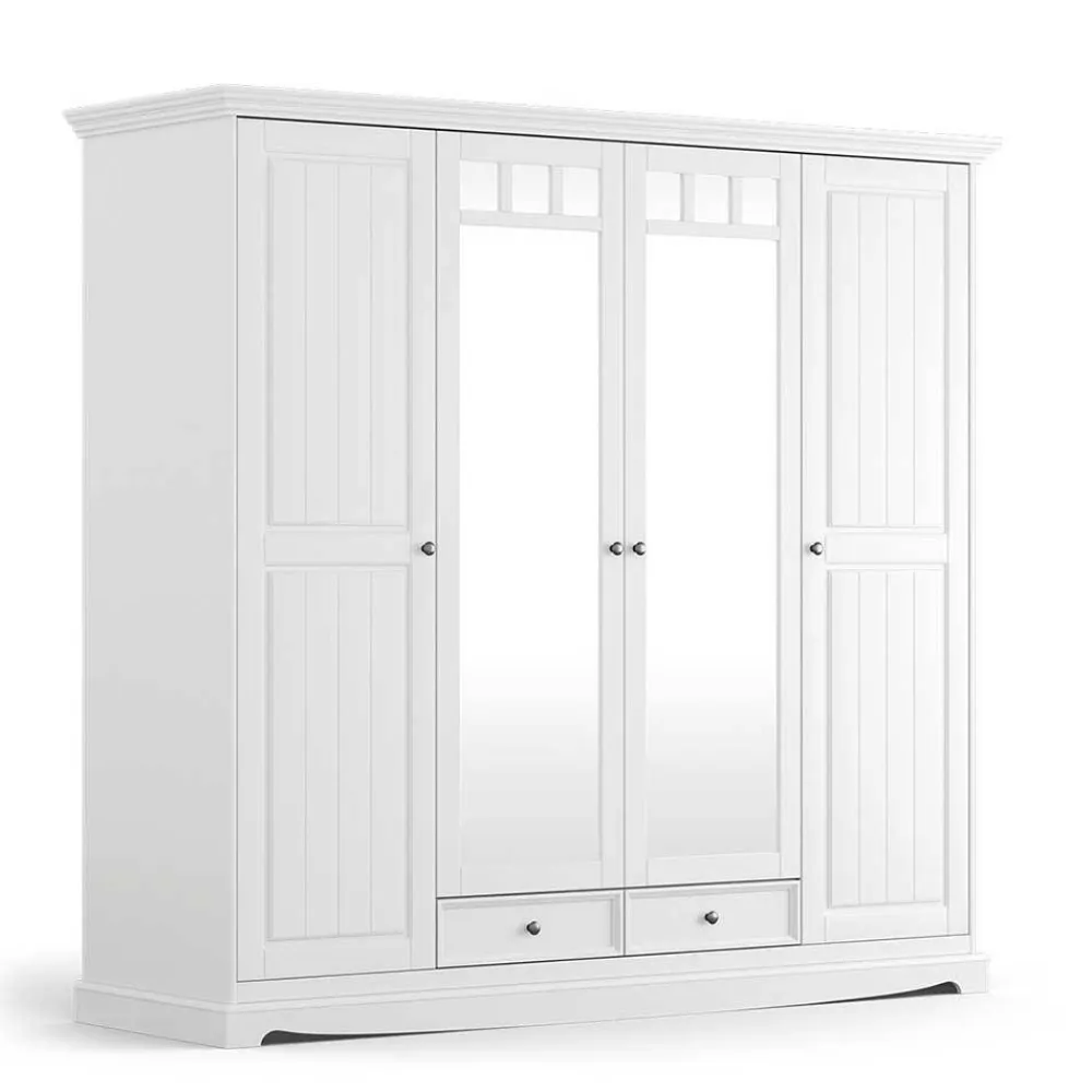 Wohnen Kleiderschränke|Schränke<Weißer Schlafzimmerschrank im Landhausstil - Indico