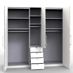Wohnen Kleiderschränke|Schränke<Weißer Schrank für Kleidung mit Falttüren - Donpiave