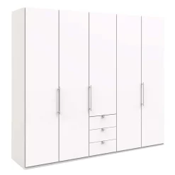Wohnen Kleiderschränke|Schränke<Weißer Schrank mit zwei Falttüren & Tür - Donpiave