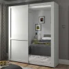 Wohnen Kleiderschränke|Schränke<Weißer Schwebetüren-Schrank mit Spiegel - Flinn