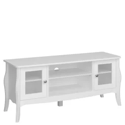 Wohnen Tv & Hifi-Möbel|Lowboards<Weißer TV Unterschrank mit zwei Glastüren - Dosalino