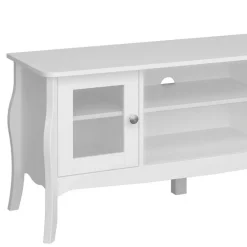 Wohnen Tv & Hifi-Möbel|Lowboards<Weißer TV Unterschrank mit zwei Glastüren - Dosalino