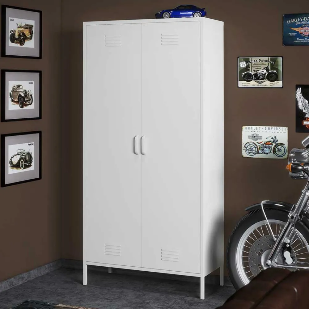Wohnen Vitrinen<Weißer Universalschrank aus Metall - Elyett