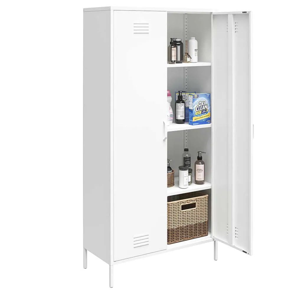 Wohnen Vitrinen<Weißer Universalschrank aus Metall - Elyett