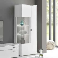 Wohnen Vitrinen<Weißer Vitrinenschrank 2-türig - Dualkos