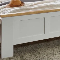 Wohnen Betten<Weißes Bett im Country Style mit Absetzung - Ignacio