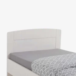 Wohnen Betten<Weißes Buchenbett Varhida mit Kopfteil