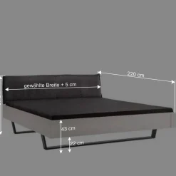 Wohnen Betten<Weißes Designbett mit Stoff-Kopfteil - Fanos