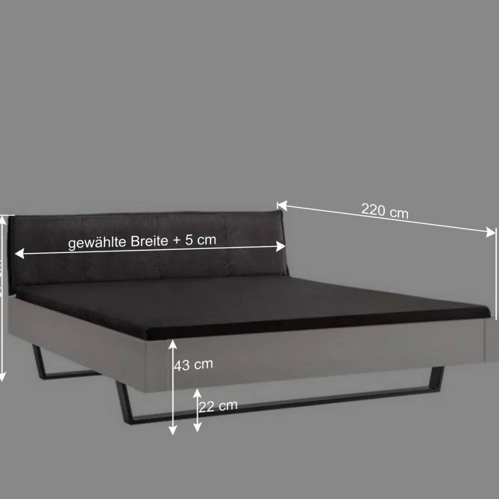 Wohnen Betten<Weißes Designbett mit Stoff-Kopfteil - Fanos
