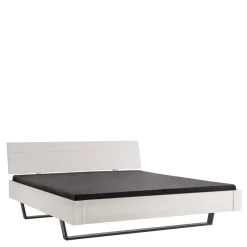 Wohnen Betten<Weißes Doppelbett aus Kiefer Massivholz - Lardias
