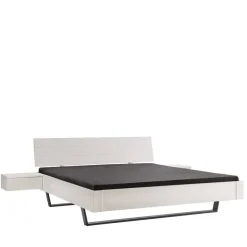 Wohnen Betten<Weißes Doppelbett aus Kiefer Massivholz - Lardias