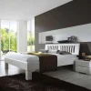 Wohnen Betten<Weißes Doppelbett Calicantas aus Buche Massivholz